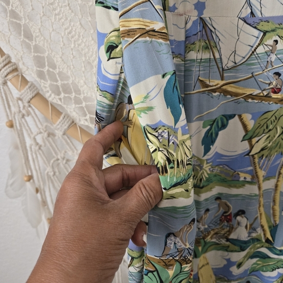 Reyn Spooner Vintage Hawaiian Maxi Sleeveless Resort Vacation Dress w/Pockets - Picture 5 of 9